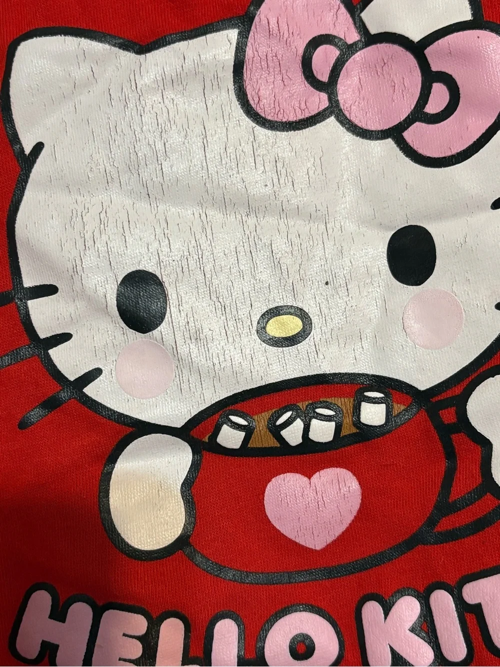 Hello Kitty Red Sweatshirt with Pink Bow Graphic